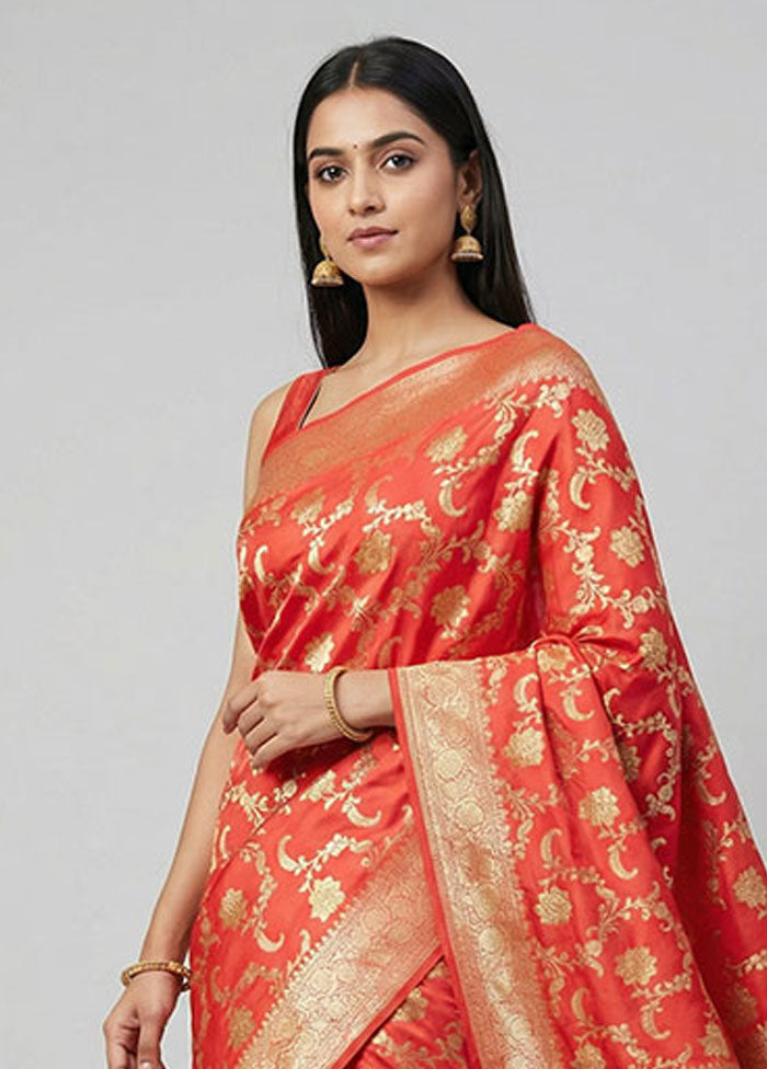 Pink Dupion Silk Saree With Blouse Piece