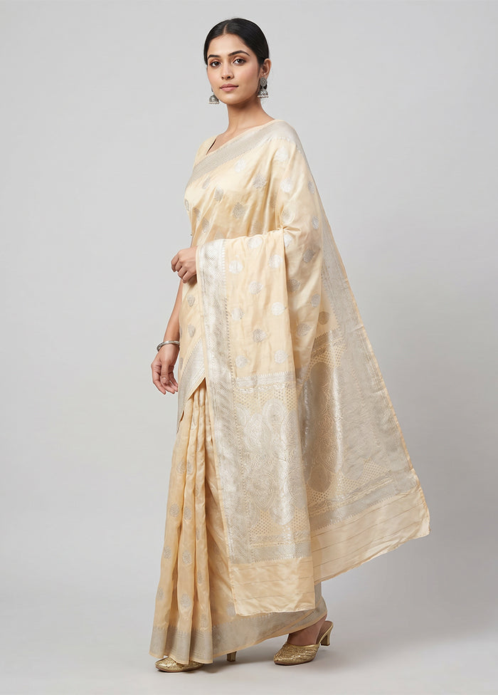 Yellow Dupion Silk Saree With Blouse Piece
