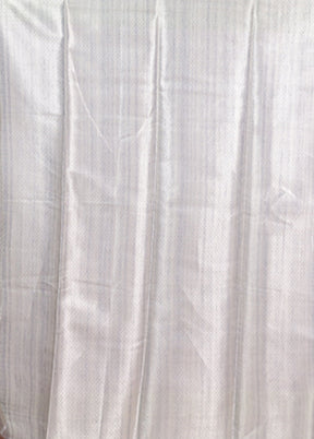 Grey Dupion Silk Saree With Blouse Piece