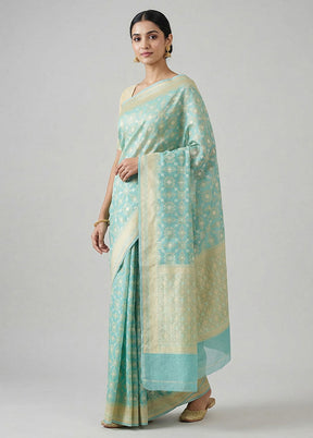 Pink Kora Silk Saree With Blouse Piece
