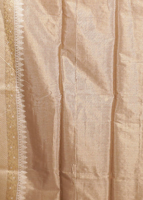 Cream Tissue Silk Saree With Blouse Piece