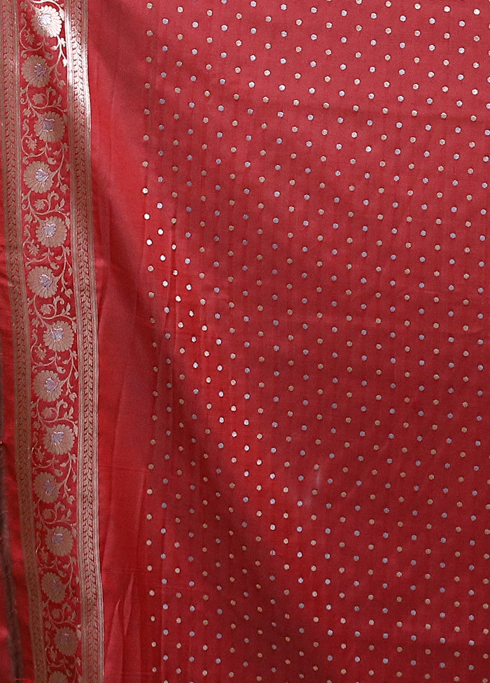 Red Katan Silk Saree With Blouse Piece