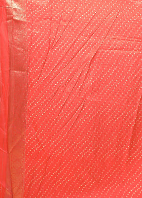 Red Dupion Silk Saree With Blouse Piece