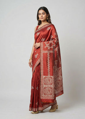 Multicolor Bishnupuri Silk Saree With Blouse Piece