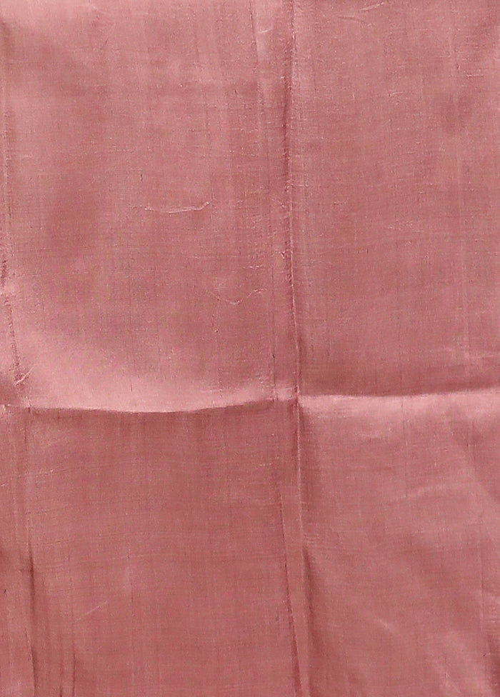 Pink Printed Pure Silk Saree Without Blouse Piece