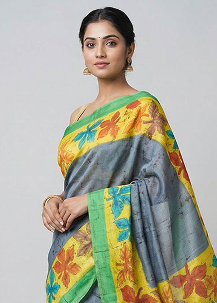 Multicolor Printed Silk Saree Without Blouse Piece