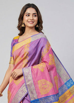Rust Katan Silk Saree With Blouse Piece