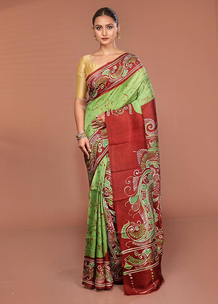 Multicolor Bishnupuri Pure Silk Saree Without Blouse Piece