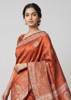 Maroon Bishnupuri Silk Saree With Blouse Piece