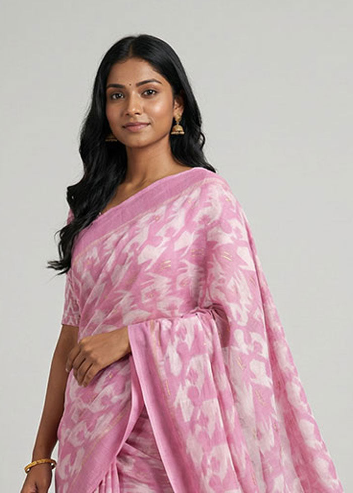 White Jamdani Cotton Saree Without Blouse Piece