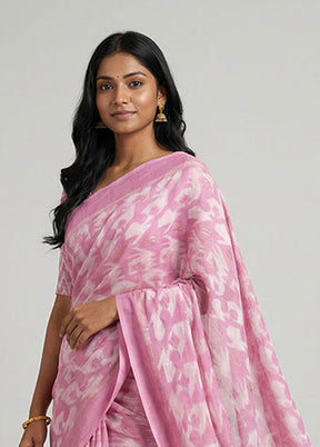 White Jamdani Cotton Saree Without Blouse Piece
