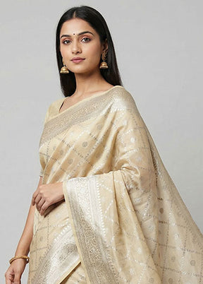 Yellow Handloom Dupion Silk Saree With Blouse Piece