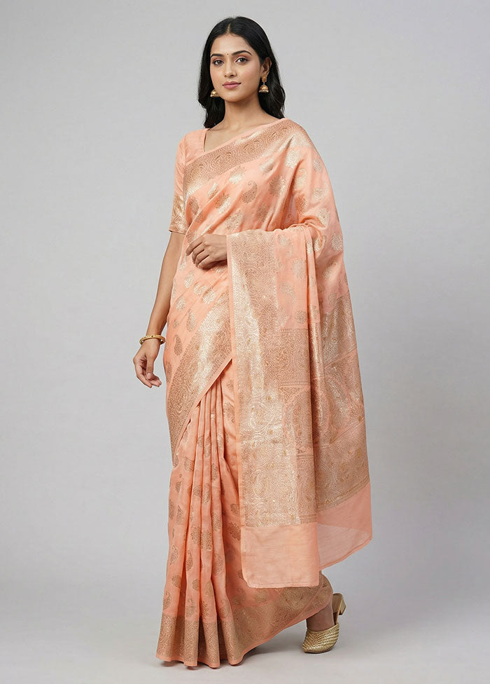 Pink Handloom Dupion Pure Silk Saree With Blouse Piece