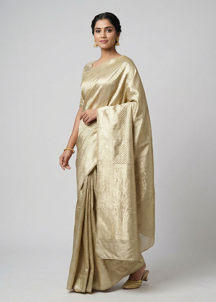 Green Tissue Silk Saree With Blouse Piece