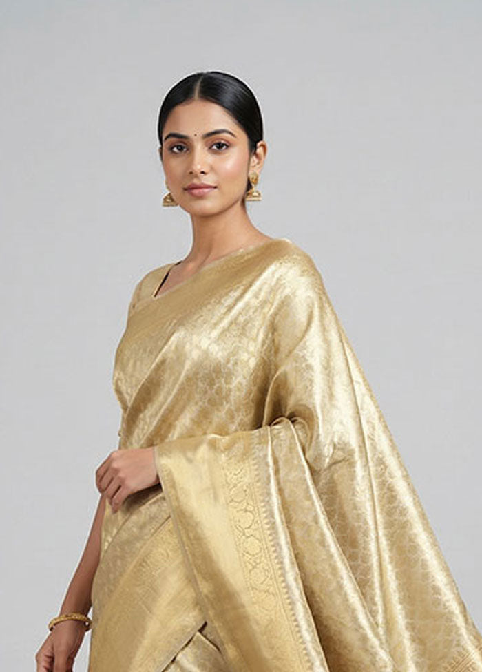 Green Tissue Silk Saree With Blouse Piece