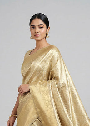 Green Tissue Silk Saree With Blouse Piece