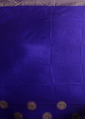 Blue Handloom Pure Georgette Saree With Blouse Piece