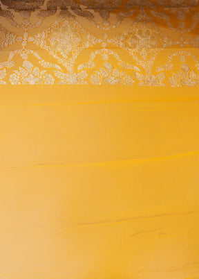 Yellow Handloom Pure Georgette Saree With Blouse Piece