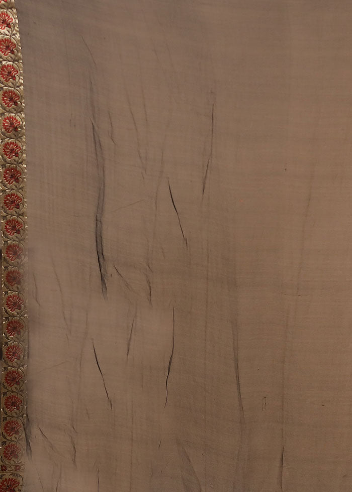 Black Handloom Pure Georgette Saree With Blouse Piece
