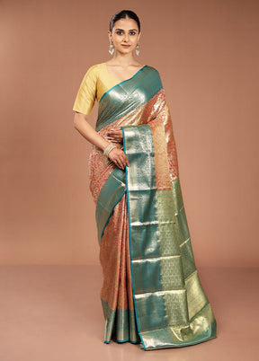 Yellow Kanjivaram Silk Saree With Blouse Piece