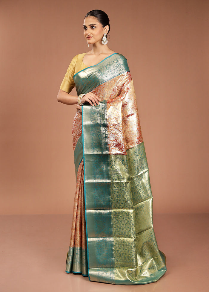 Yellow Kanjivaram Silk Saree With Blouse Piece
