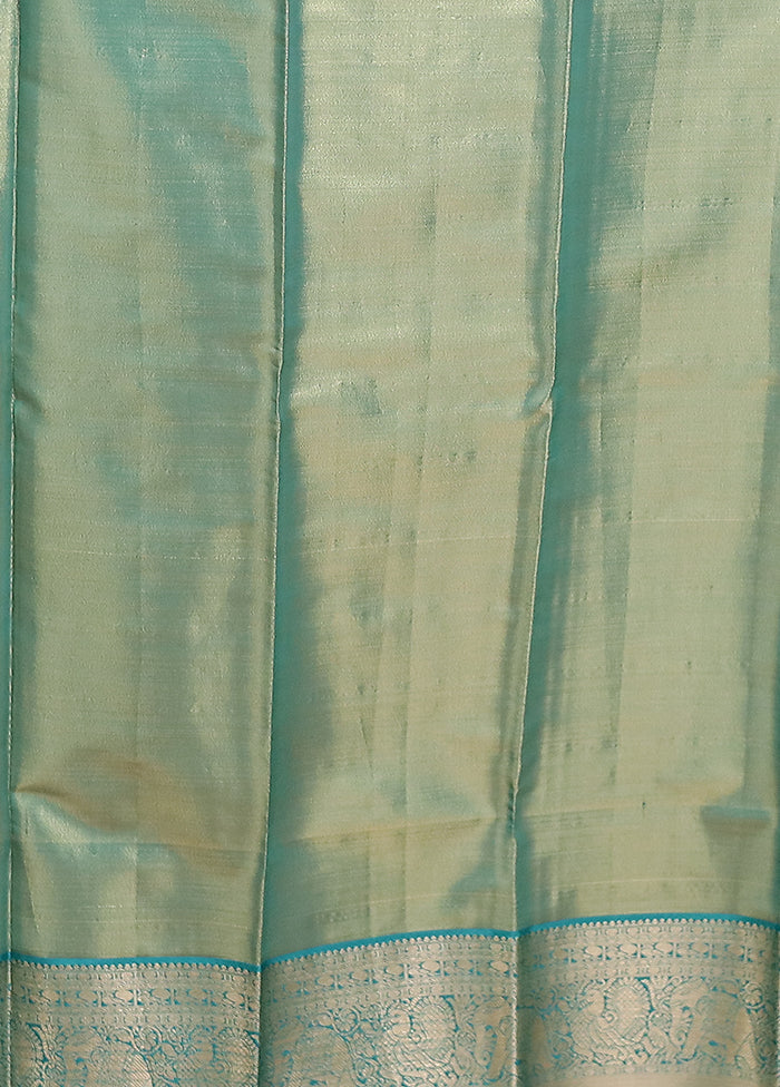 Yellow Kanjivaram Silk Saree With Blouse Piece