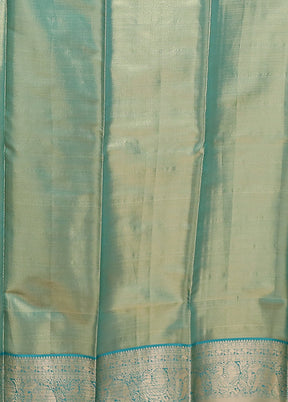 Yellow Kanjivaram Silk Saree With Blouse Piece