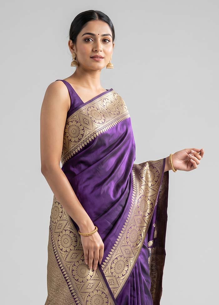 Blue Handloom Katan Pure Silk Saree With Blouse Piece