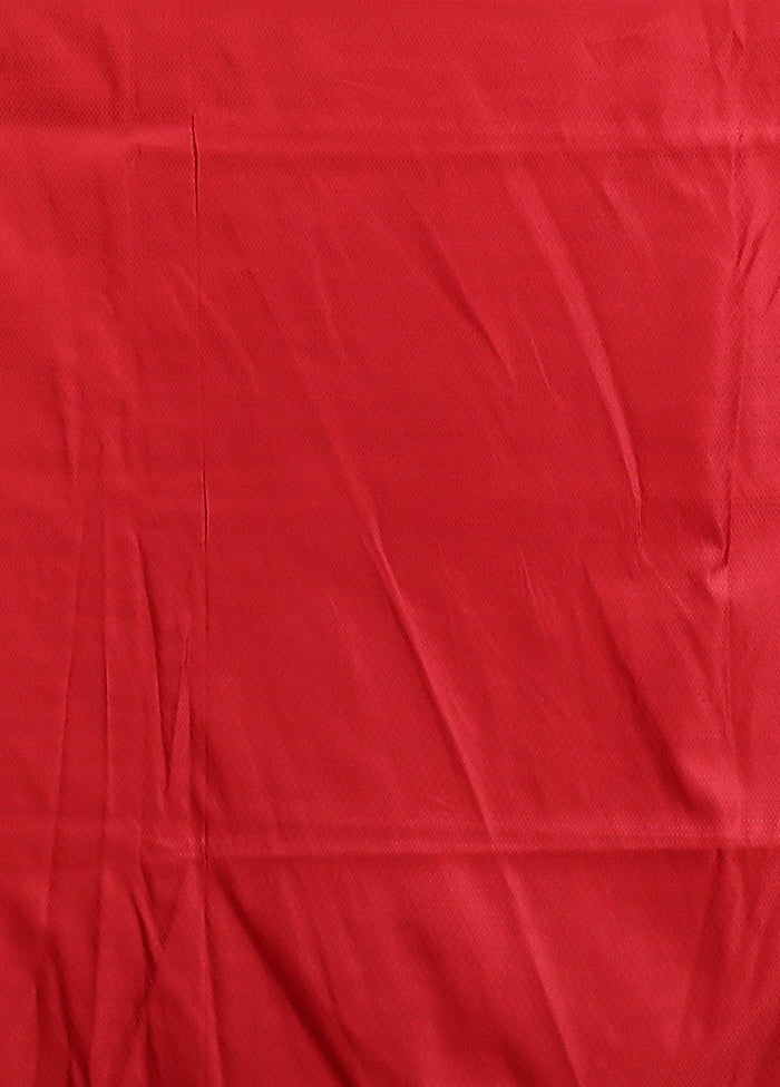 Maroon Banarasi Silk Saree With Blouse Piece