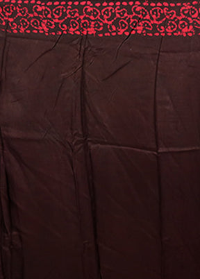 Black Printed Silk Saree Without Blouse Piece