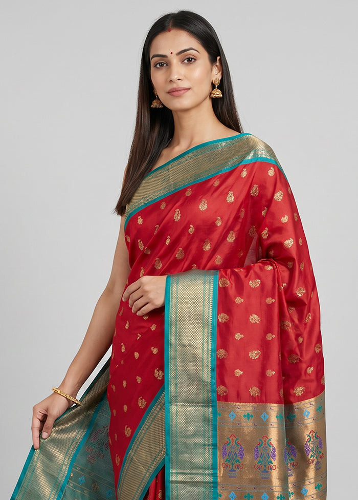 Maroon Kanjivaram Silk Saree With Blouse Piece