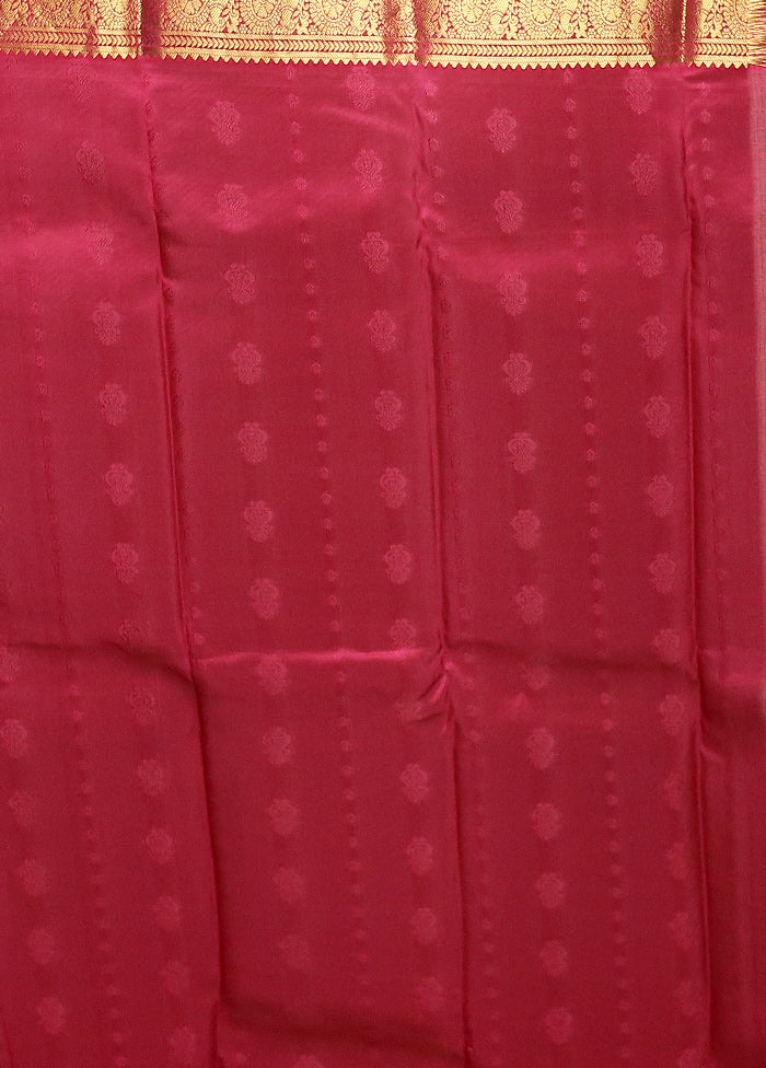 Green Handloom Kanjivaram Pure Silk Saree With Blouse Piece