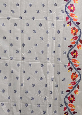 Cream Cotton Saree With Blouse Piece