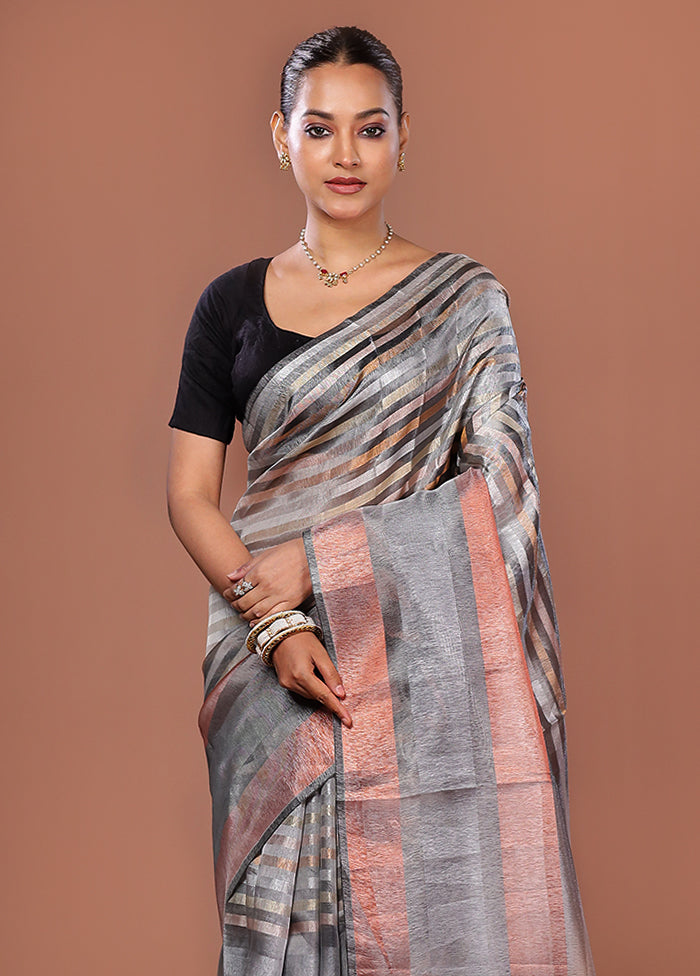 Multicolor Tissue Silk Saree With Blouse Piece