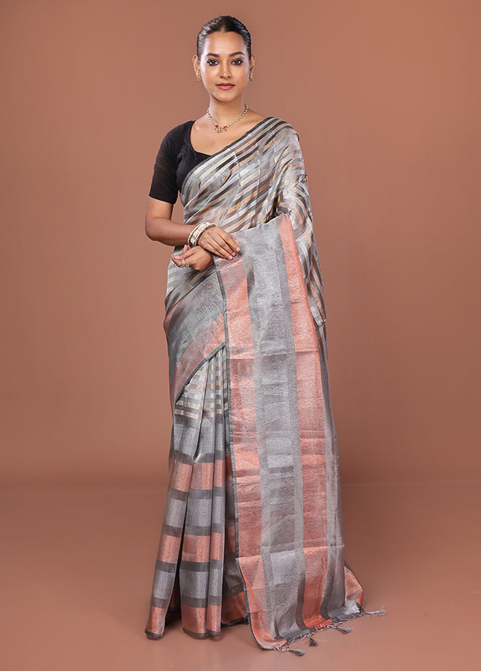 Multicolor Tissue Silk Saree With Blouse Piece