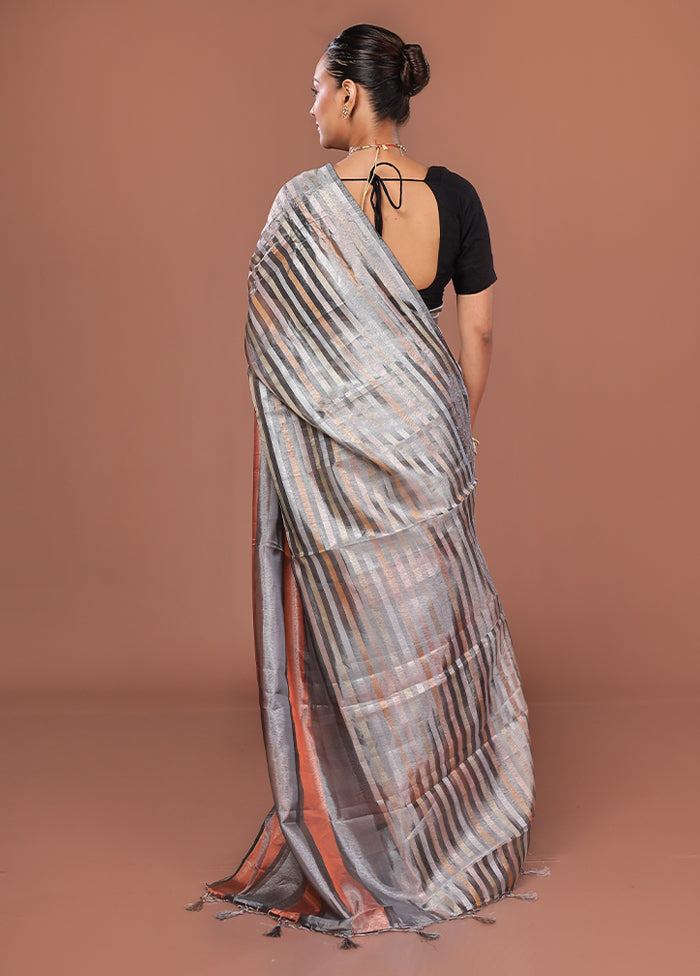 Multicolor Tissue Silk Saree With Blouse Piece