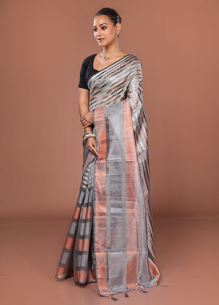 Multicolor Tissue Silk Saree With Blouse Piece