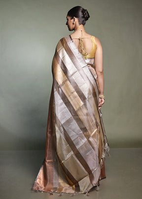Multicolor Tissue Silk Saree With Blouse Piece