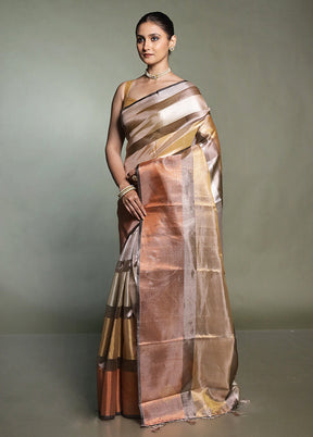 Multicolor Tissue Silk Saree With Blouse Piece