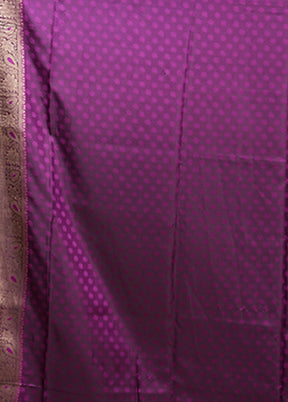 Purple Dupion Silk Saree With Blouse Piece