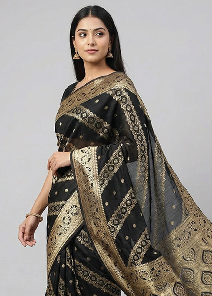 Black Organza Saree With Blouse Piece