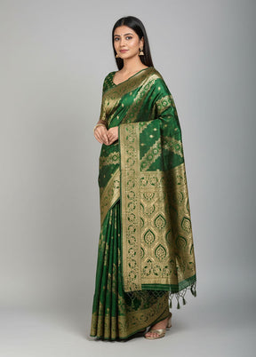 Green Organza Saree With Blouse Piece