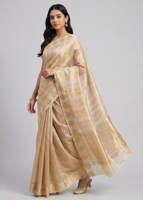 Multicolor Handloom Pure Organza Saree With Blouse Piece