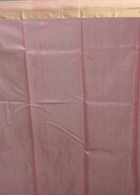 Pink Chanderi Cotton Saree With Blouse Piece