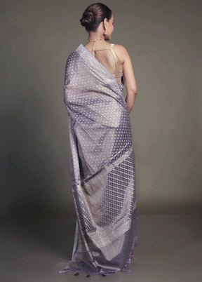 Purple Tissue Silk Saree With Blouse Piece