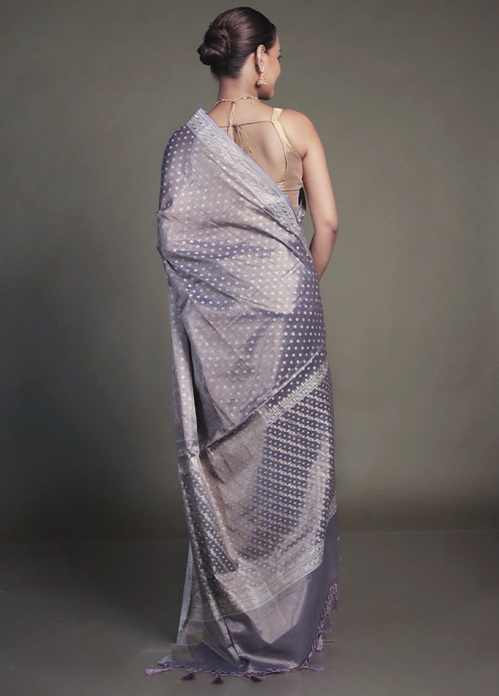 Purple Tissue Silk Saree With Blouse Piece
