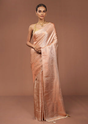 Cream Dupion Silk Saree With Blouse Piece