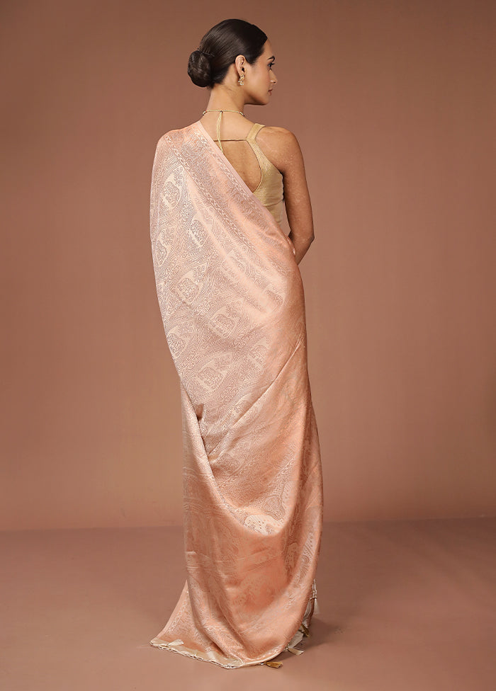 Cream Dupion Silk Saree With Blouse Piece