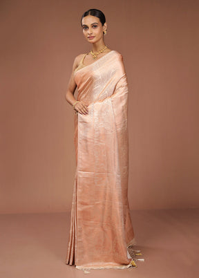 Cream Dupion Silk Saree With Blouse Piece
