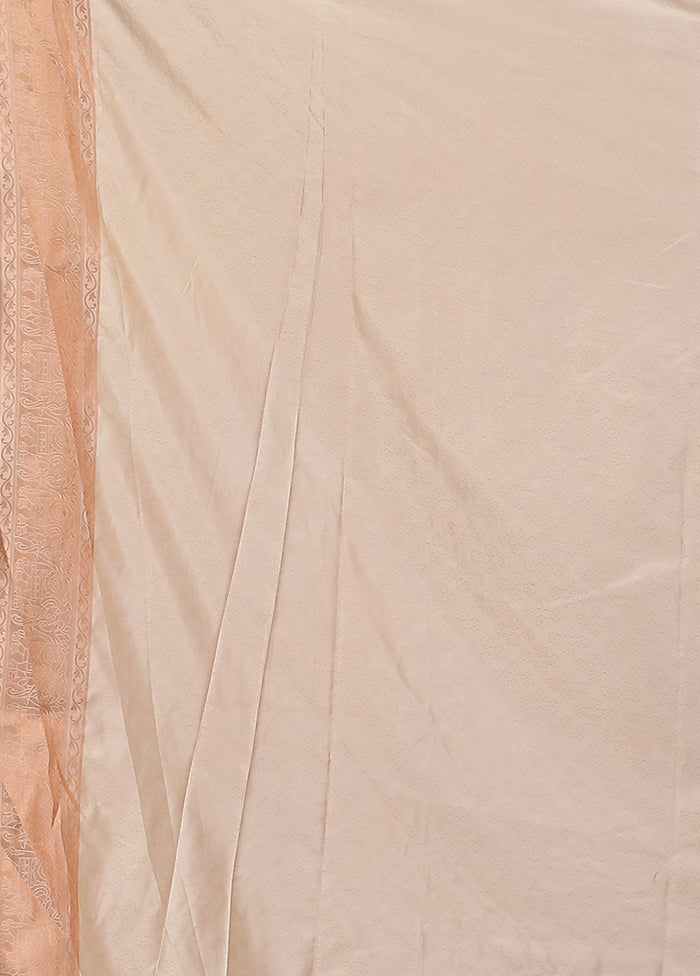 Cream Dupion Silk Saree With Blouse Piece